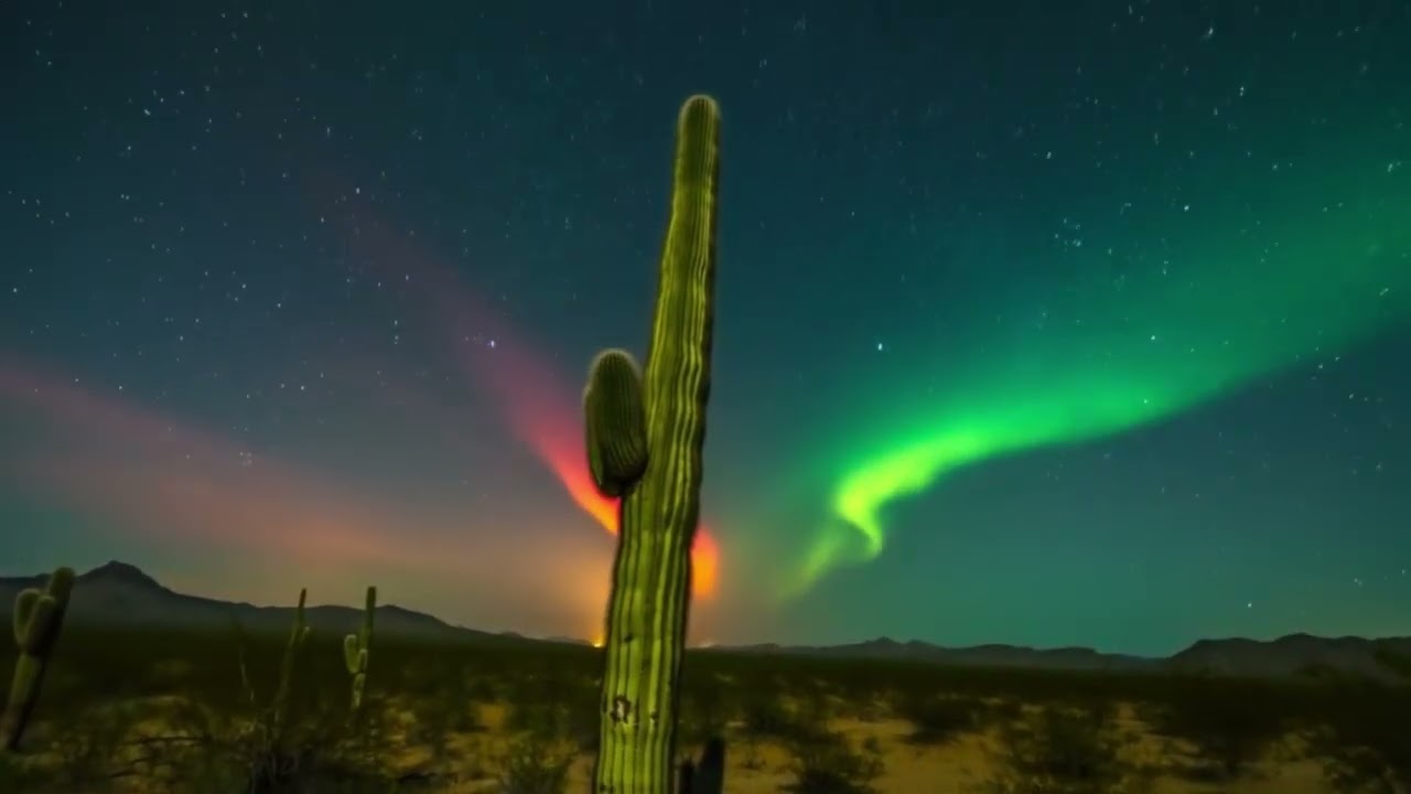5 hour dessert cactus abstract night view 