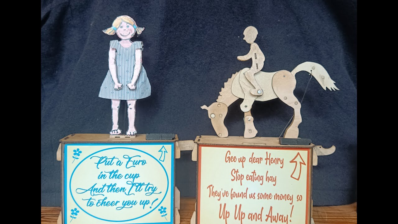 Two Home Made Coin Operated Money Box Automata