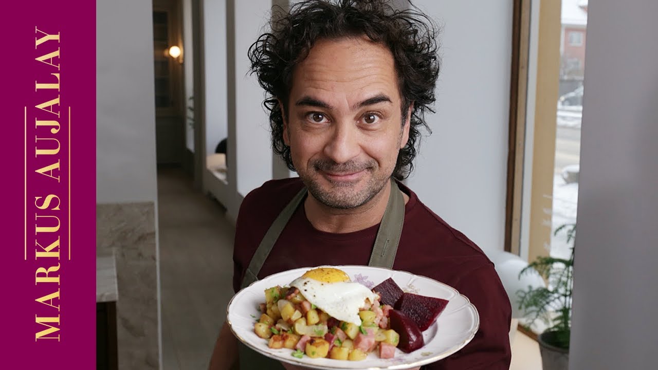 Pytt i panna med stekt ägg och inlagda rödbetor | Markus Aujalay