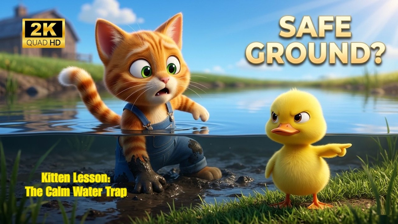 Cat Story: Kitten LEO & Duck at The Pond That Looked Still 🌊🐥 Not Everything Is What It Seems