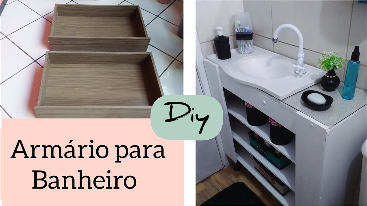 Como fazer armário para banheiro usando gavetas velhas| Roniele Dias