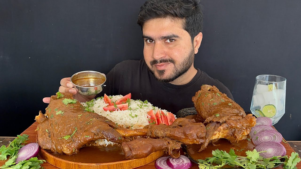 ASMR EATING SPICY 2 MUTTON LEG CURRY+WHITE RICE || REAL MUKBANG(NO TALKING)