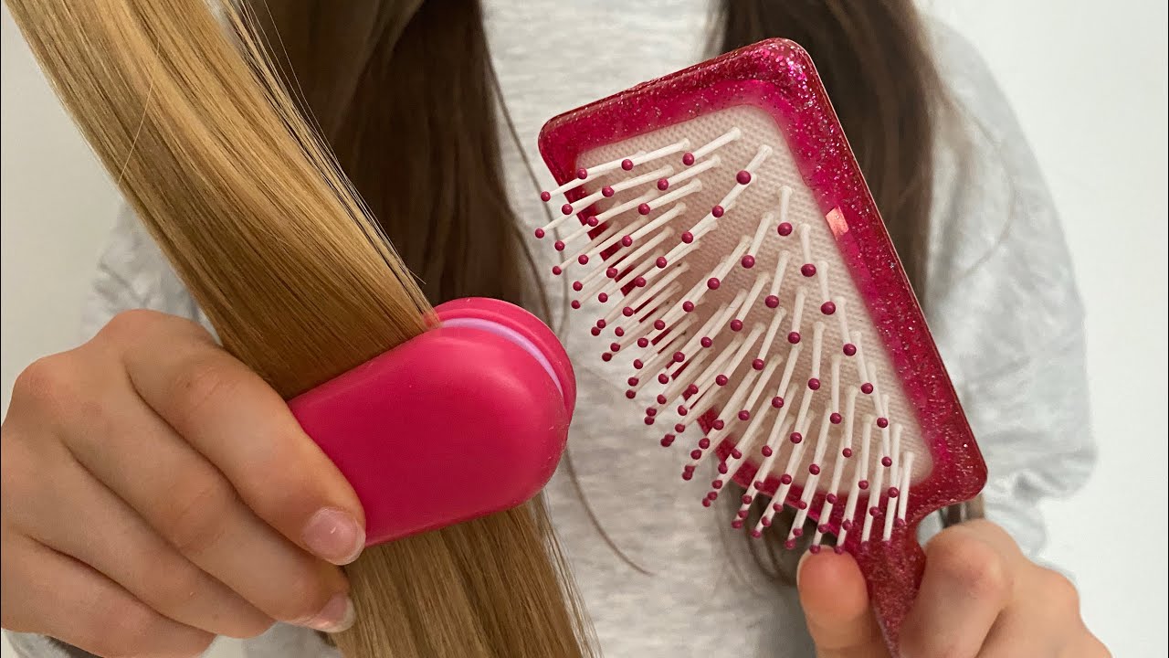 ASMR brushing + straightening your hair | REAL HAIR | spray sounds | lo-fi | no talking
