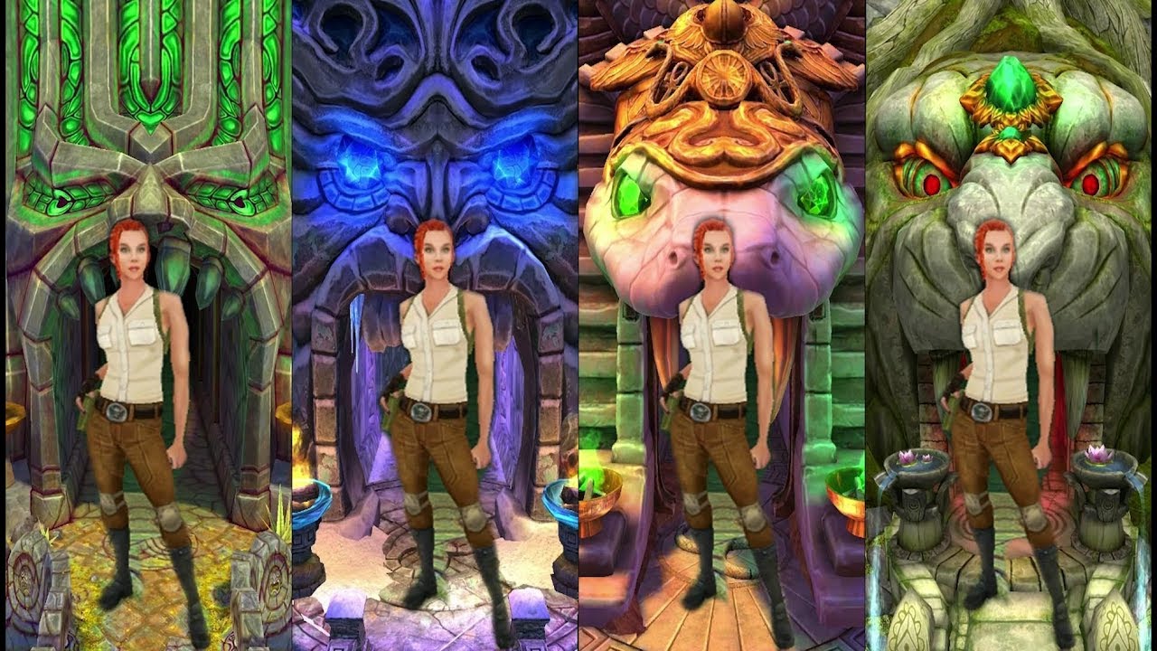 Temple Run 2 Scarlett Fox Run - Sky Summit Vs Frozen Shadows Vs Blazing Sands Vs Lost Jungle