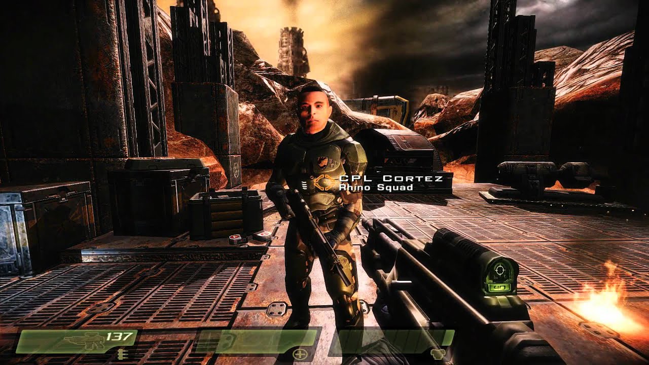 Quake 4 Sikkmod 1.1 Intro Cinematic - Air Defense Trenches - Hangar Perimeter