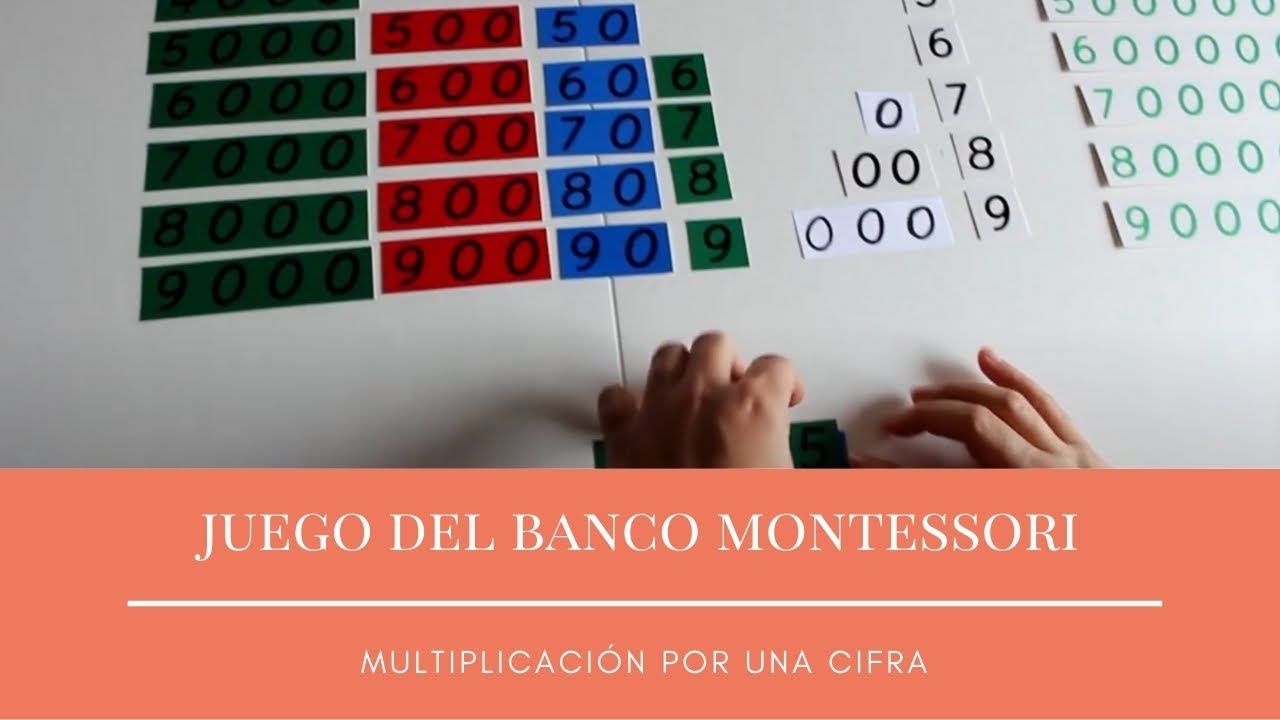 Juego del banco Montessori.  Multiplicación por 1 cifra (Parte 1)