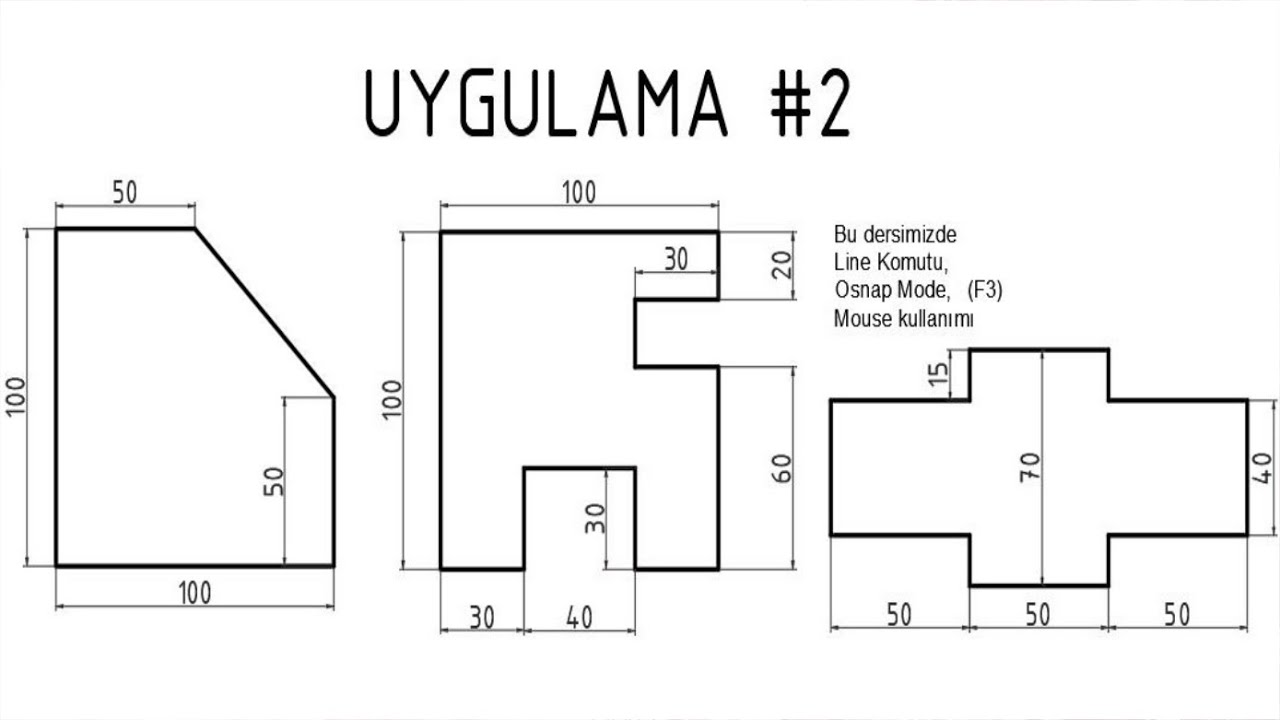 Autocad 2 Boyutlu Çizim #2 (Line, Osnap ve Mouse kullanımı)