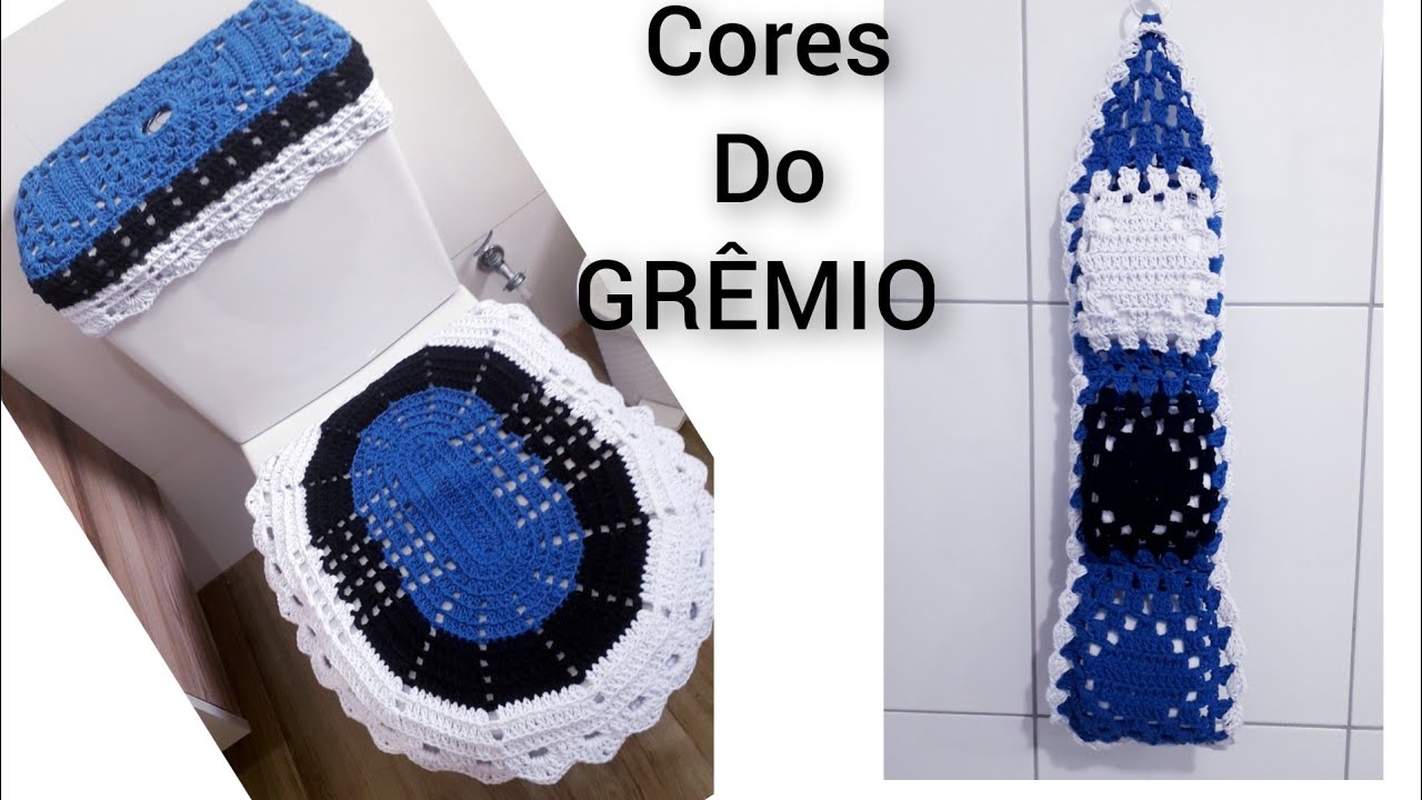ENCOMENDA CORES DO GRÊMIO - Tampa do vaso, Capa Caixa Acoplada e Porta Papel Higiênico