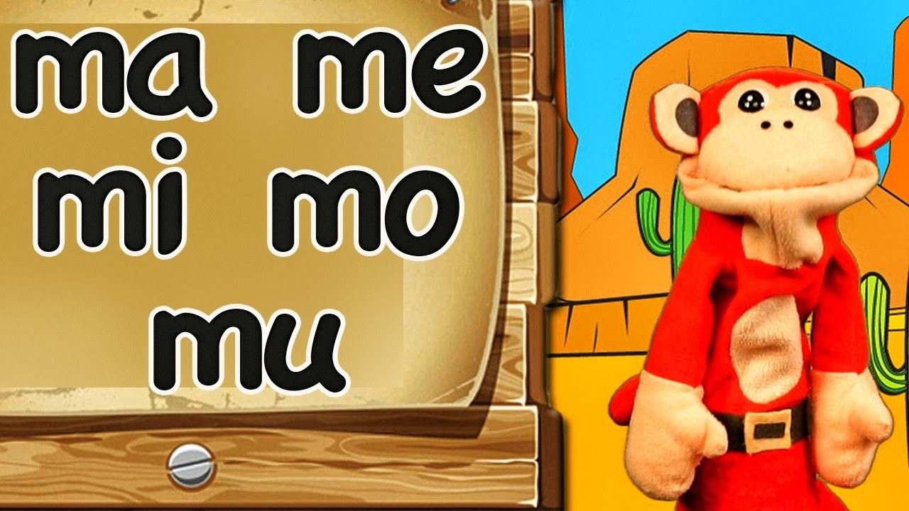 Las Sílabas ma me mi mo mu - El Mono sílabo en La Escuelita Divertida de los Niños
