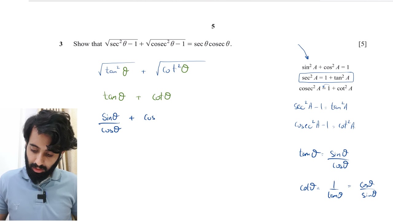 IGCSE/GCE O Level - Add Math - Trigonometric Identities - Past Paper Question