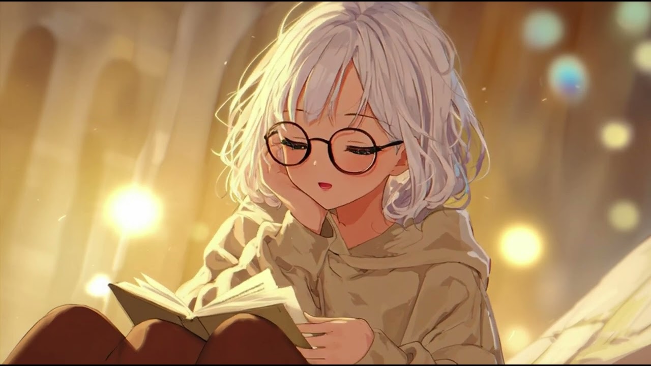White Hair Girl Reading Book | Calm & Cozy Night