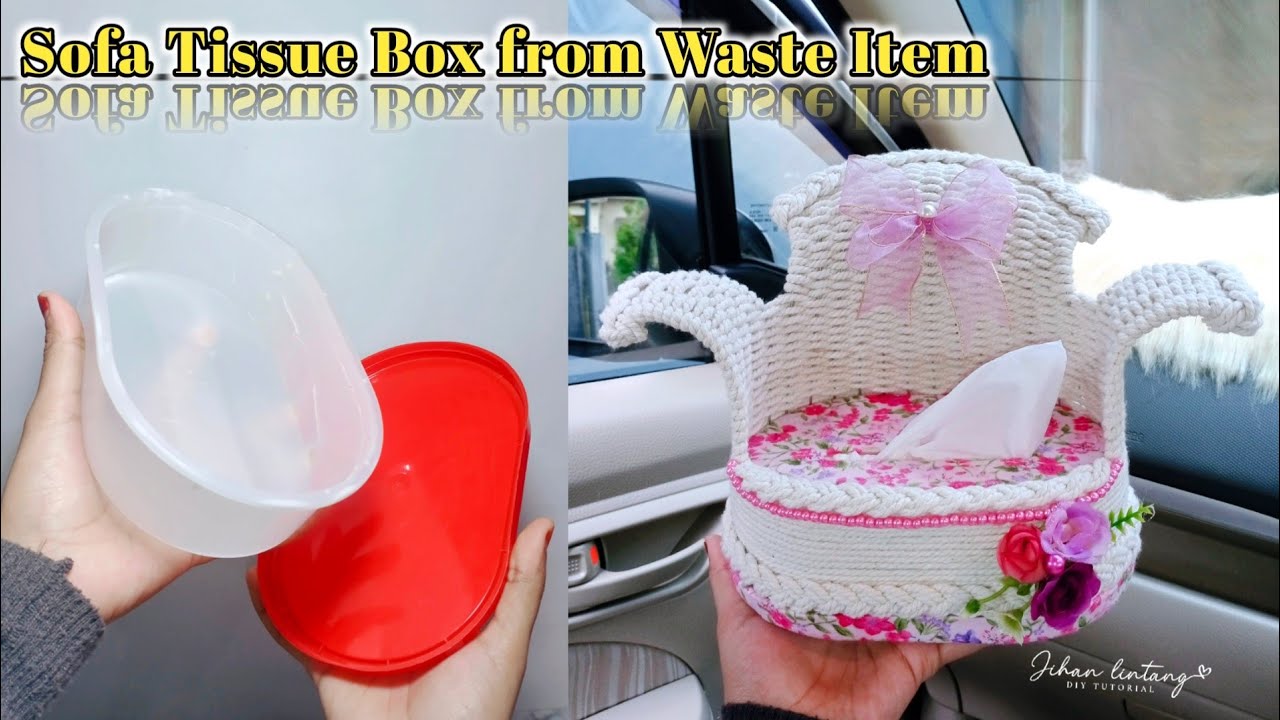 Ide Kreatif Kotak Tisu Sofa dari Wadah Ice Cream bekas | Tissue Box Ideas