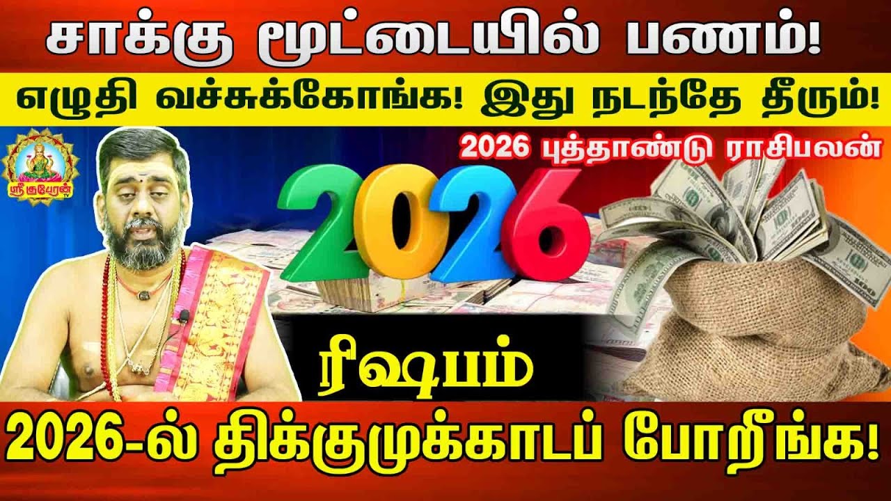 ரிஷபம் சாக்கு மூட்டையில் பணம் எழுதி வச்சுக்கோங்க இது நடந்தே தீரும்|2026 திக்கு முக்காட போறீங்க....
