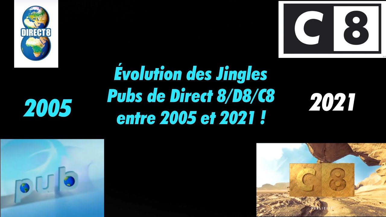 [Obsolète] Évolution des Jingles Pubs de Direct 8, D8 et C8 de 2005 à 2021 ! (Au 4 Décembre 2021.)