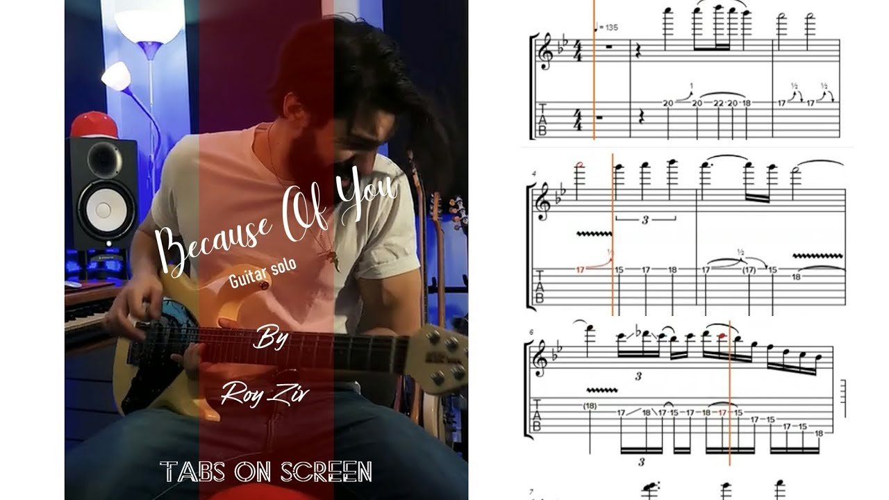 Because of you -  Roy Ziv | Guitar solo |  (Download  FREE  PDF   )  ⬇⬇