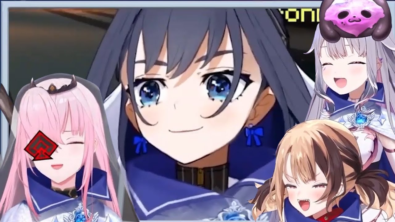 Calli, Biboo and Gigi reacting to EnReco's moment of Raora and Kronii's 