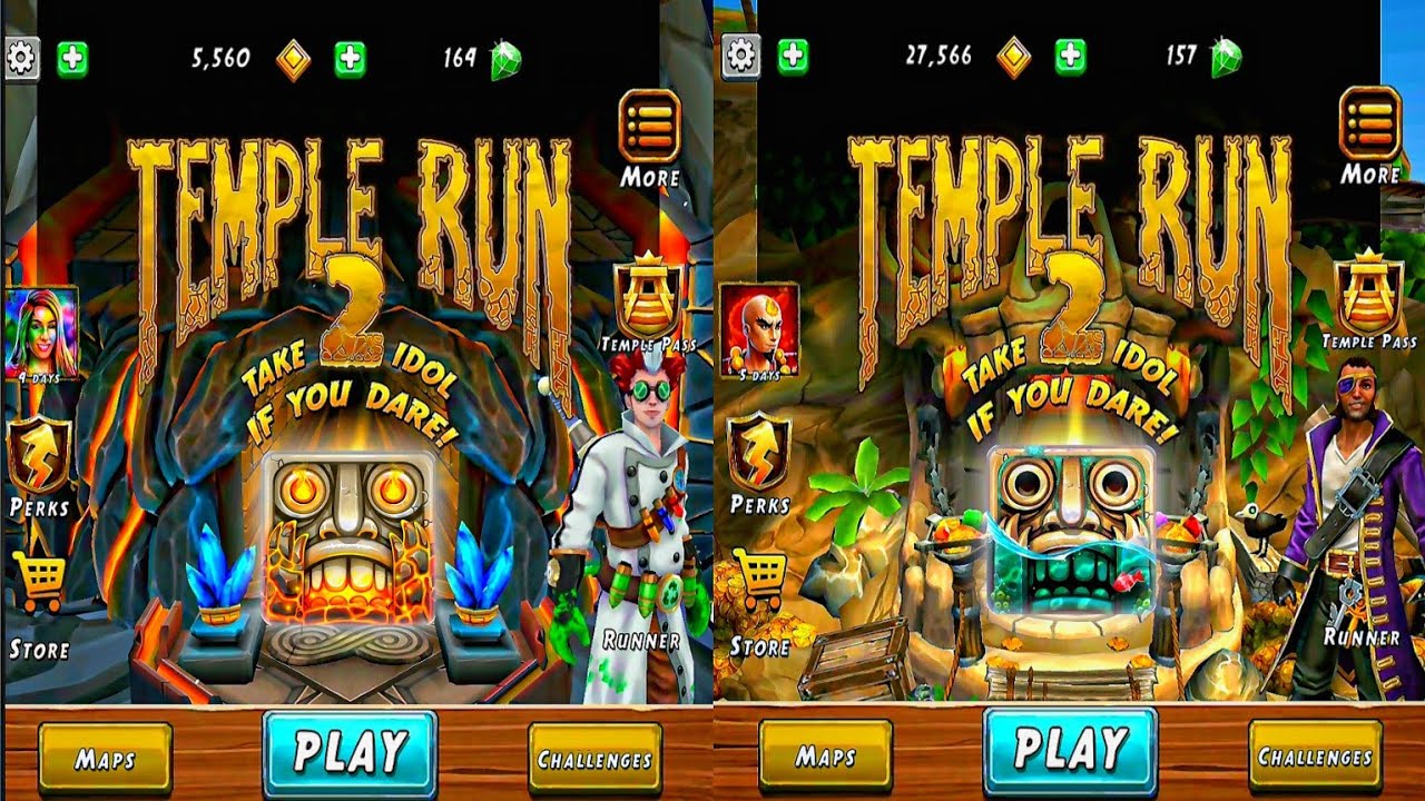 Temple Run 2 Volcano Island Map Vs Pirate Cove Map