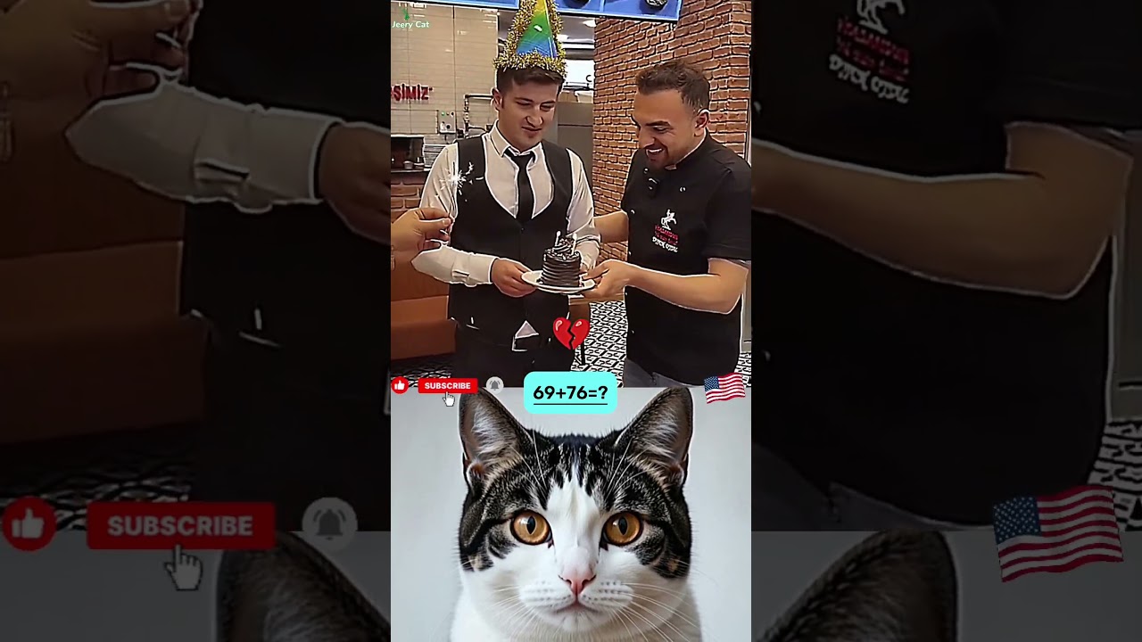 Birthday To Restaurant Waiter 😄#funny #cat #dance #shorts
