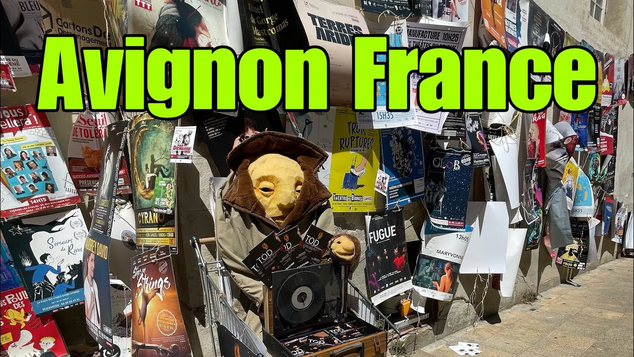 Avignon France 🇫🇷 Festival d'Avignon 4K 30fps Walk Street Scenes Summer 2022