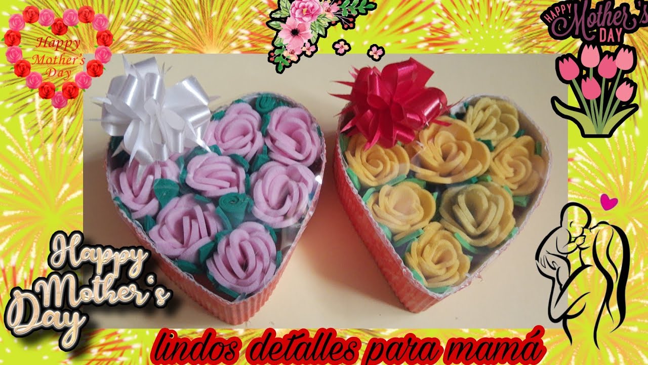 especial 10 de mayo2021cajita de corazón con rosas /special May10 2021 little heartbox withroses