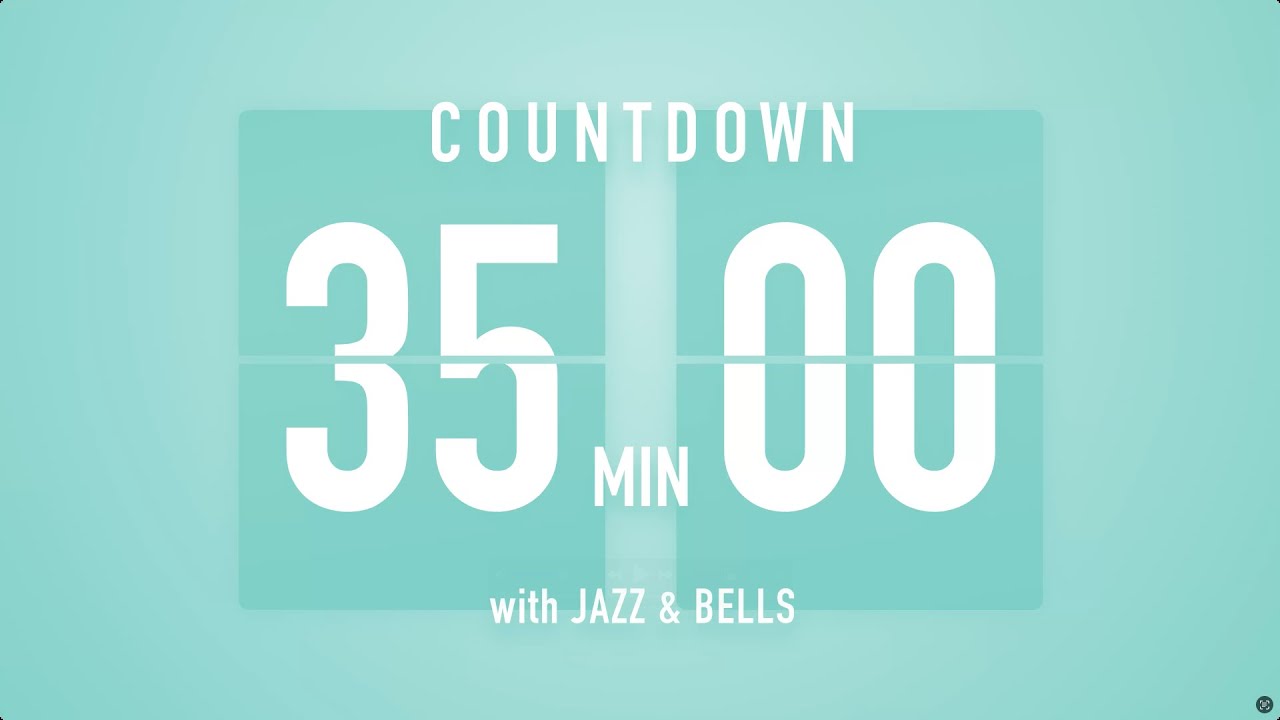 35 Minute Countdown Timer 🎶 Flip Clock with Jazz & Bells 🍵🔔