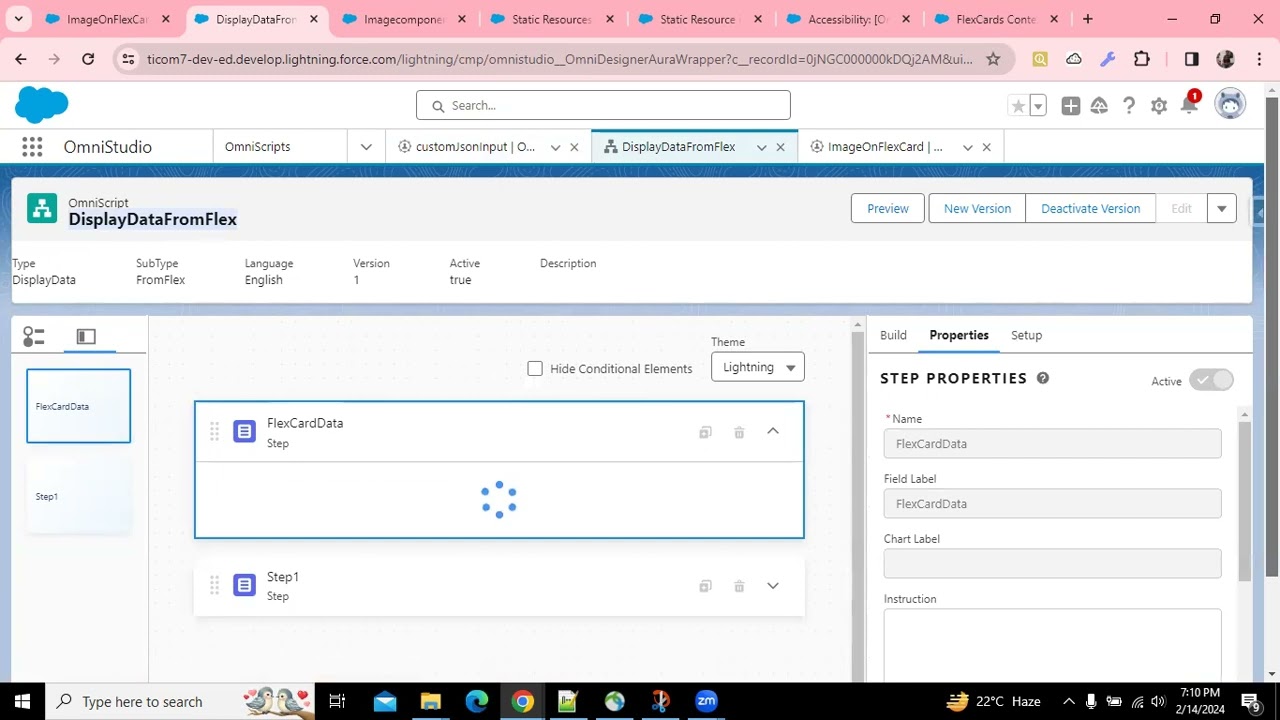 Pass and Display Data using a Flex Card inside OmniScript | Pass Data from Omniscript to Flexcard