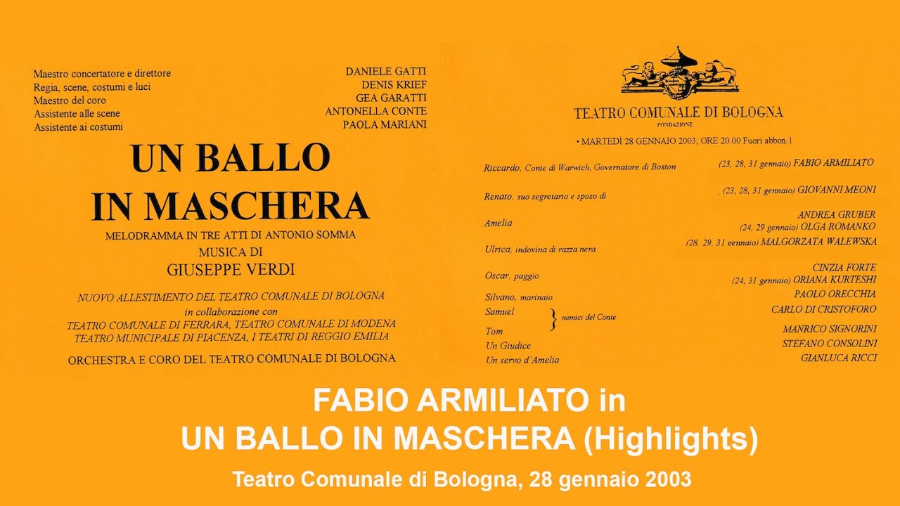Fabio Armiliato in UN BALLO IN MASCHERA (Highlights - Bologna, 18-1-2003)