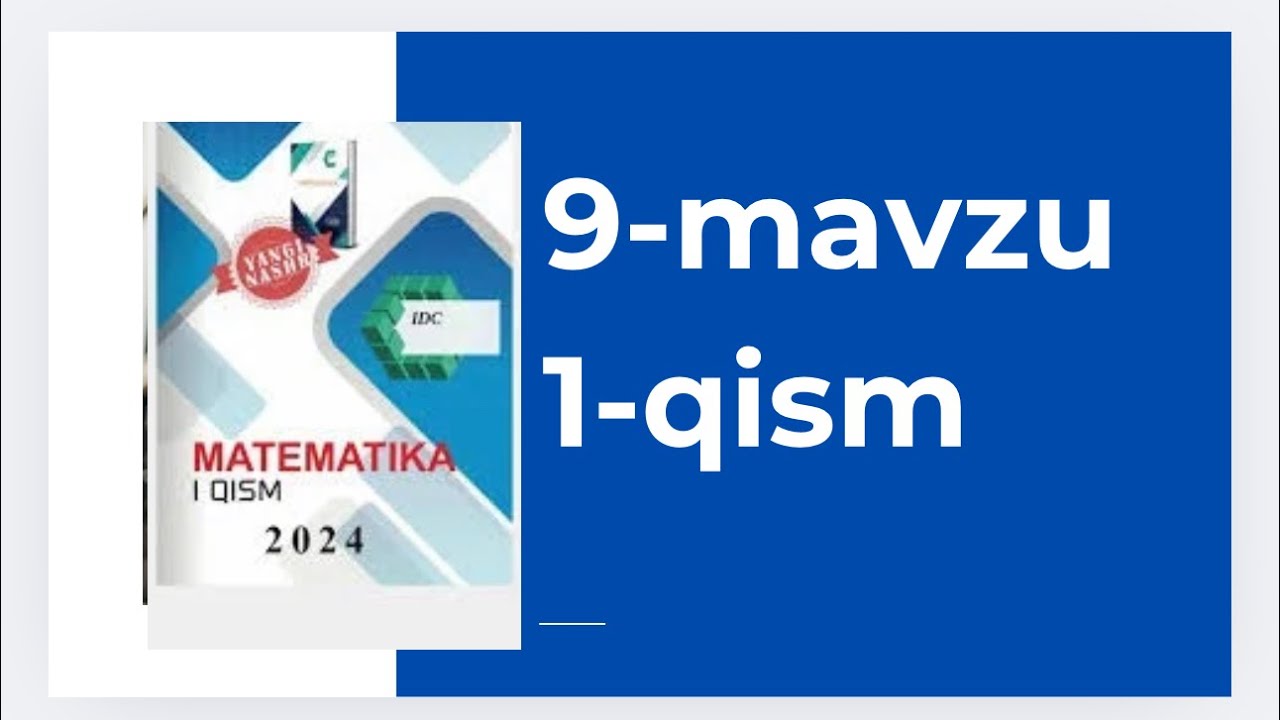 IDC 1-qism 9-mavzu yechimi Nisbat va proporsiya
