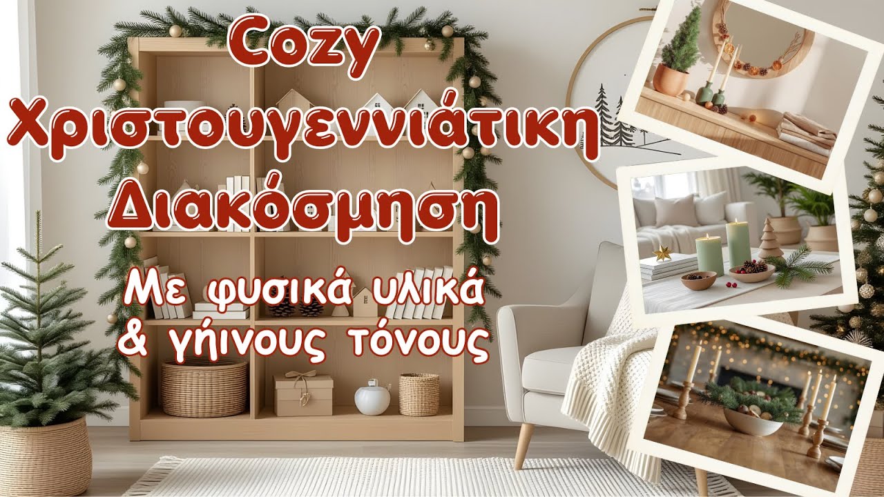 Cozy Χριστουγεννιάτικη Διακόσμηση με Φυσικά Υλικά & Γήινους Τόνους