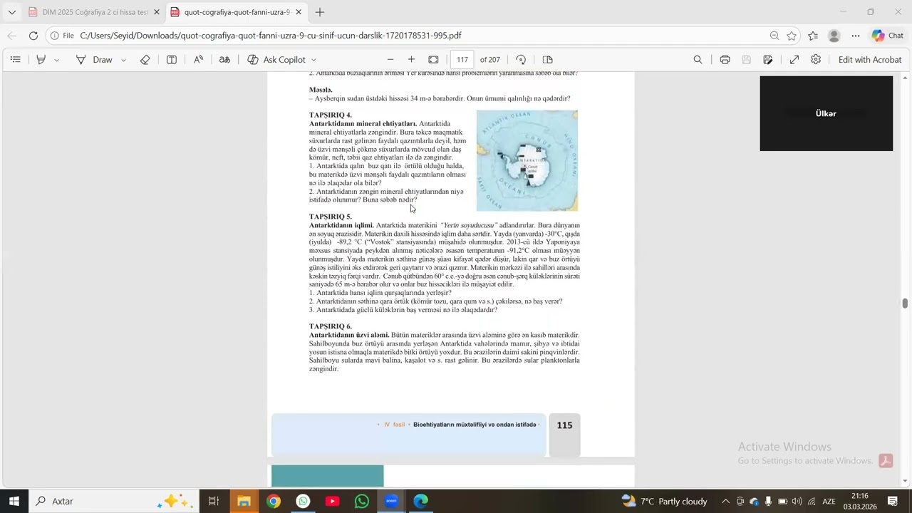 Biosefer ümumi sual cavab 
