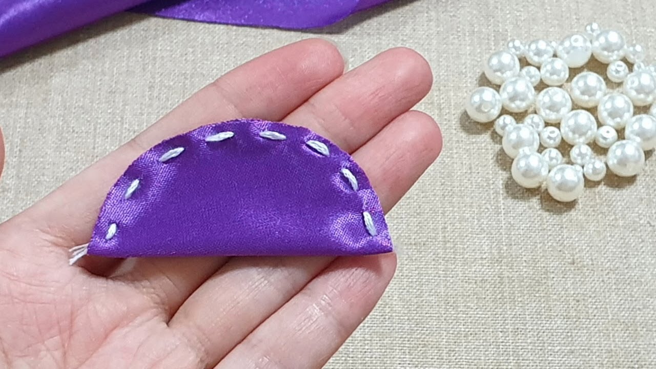 Very Easy Flower Craft Idea with Fabric - Hand Embroidery Designs - Amazing Trick - Sewing Hack -DIY