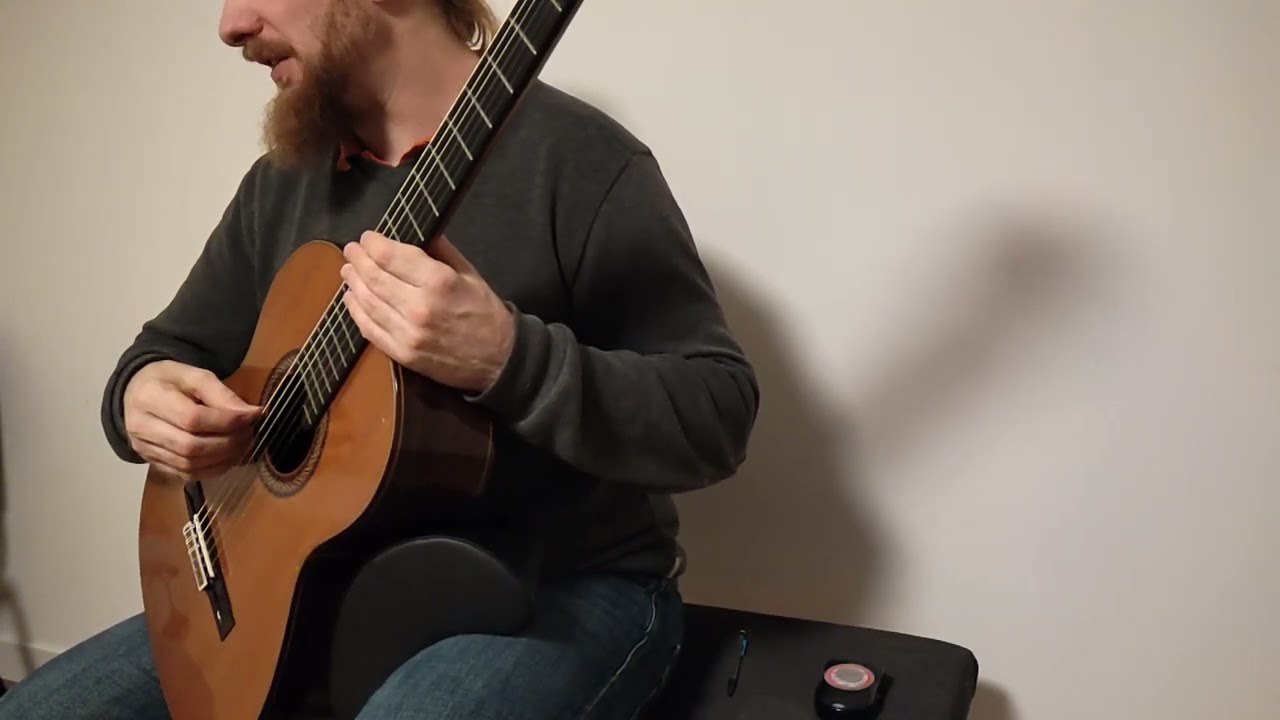 travailler la technique de la main droite à la guitare classique, répétitions de notes avec p i m a