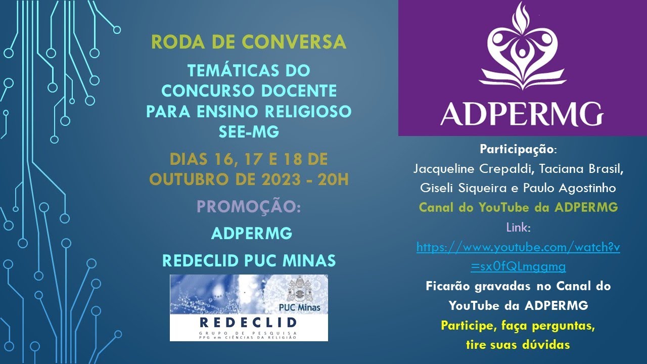 Roda de Conversa sobre o Concurso Docente para Ensino Religioso em Minas