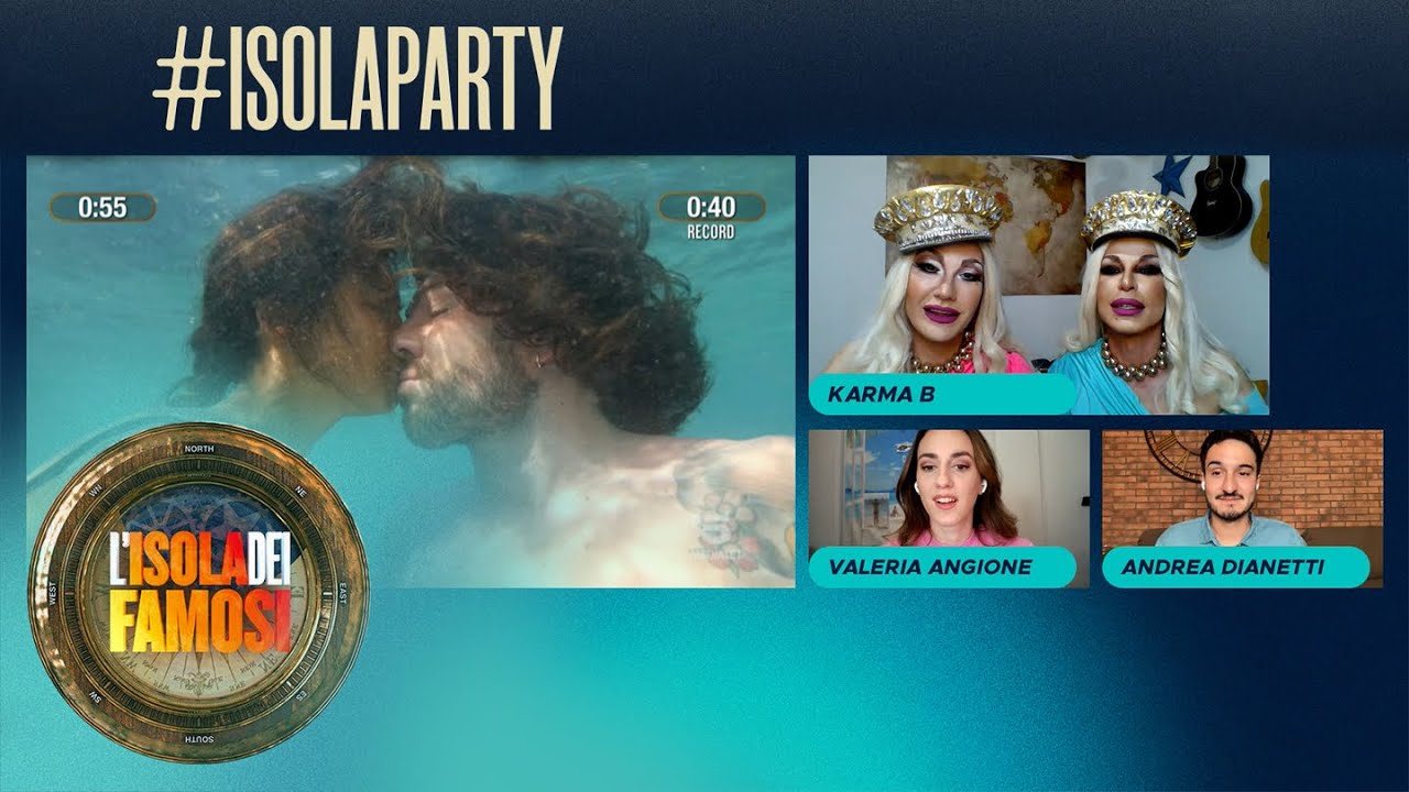 Il bacio in apnea tra Ignazio Moser e Francesca Lodo all’Isola dei Famosi | Isola Party