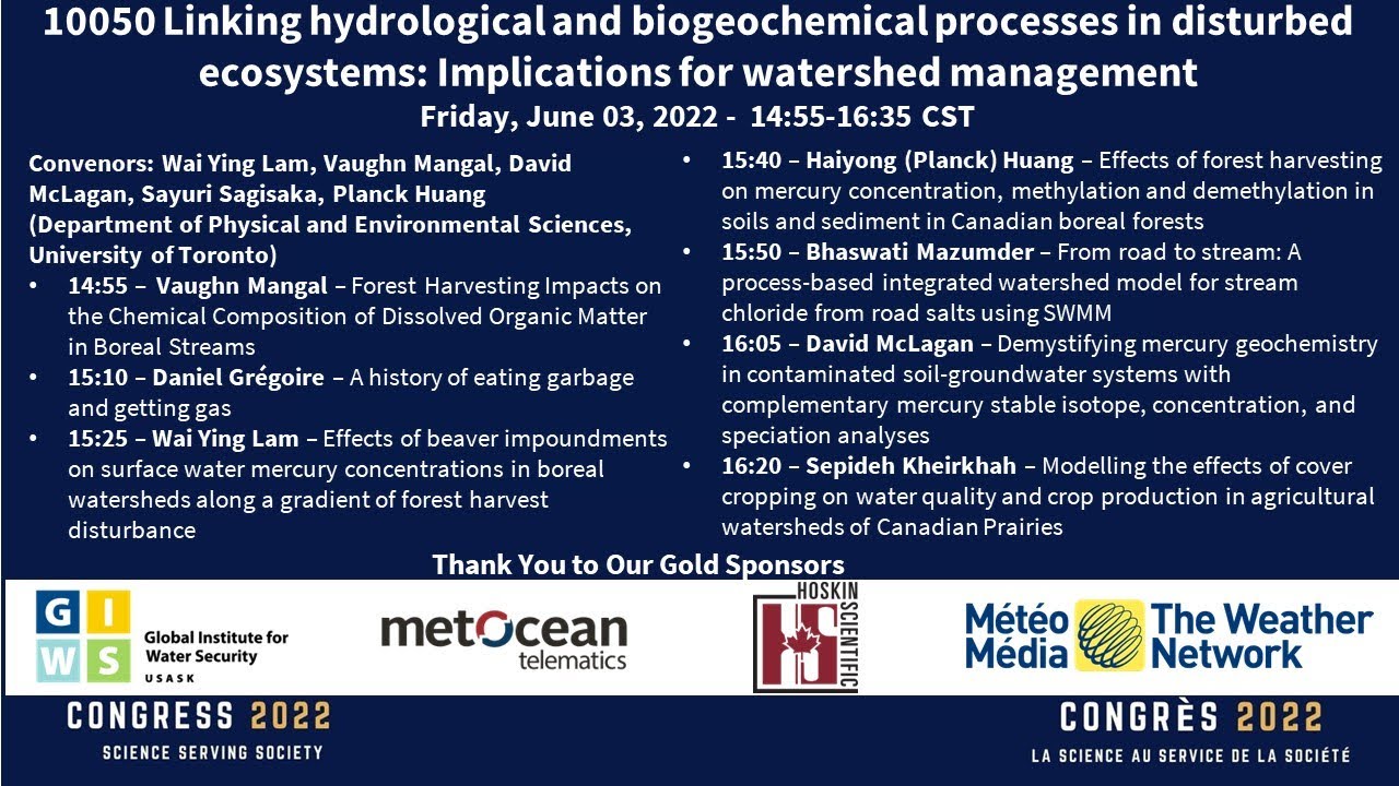 Congress 2022 - 10050 - Linking hydrological and biogeochemical processes in disturbed ecosystems
