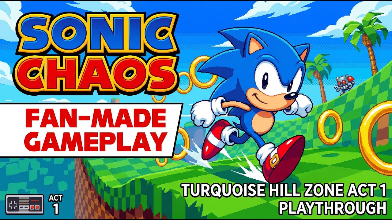 Sonic Chaos Fan Game - Turquoise Hill Zone Act 1 Playthrough