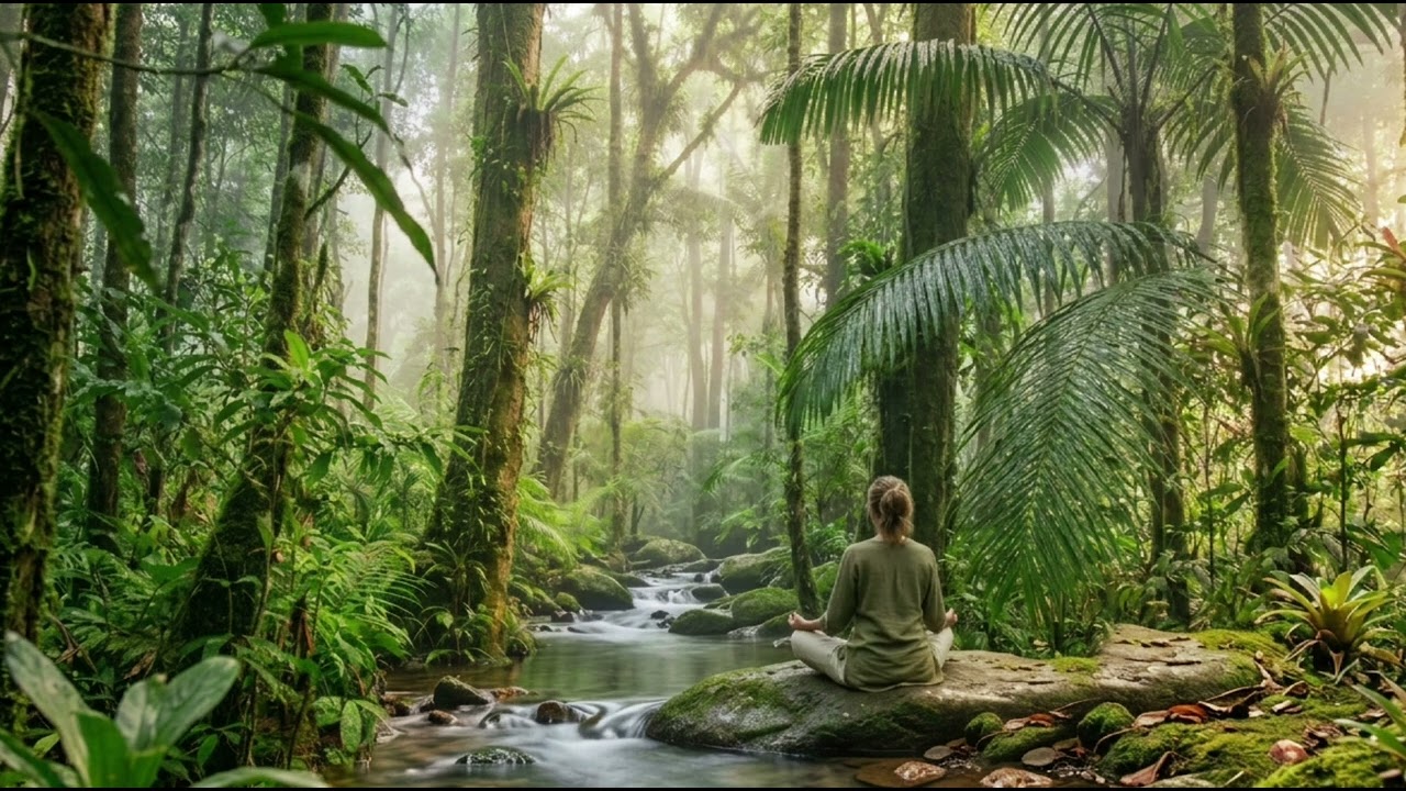 Forest of Stillness | 1 Hour Natural Forest Sounds with Meditation