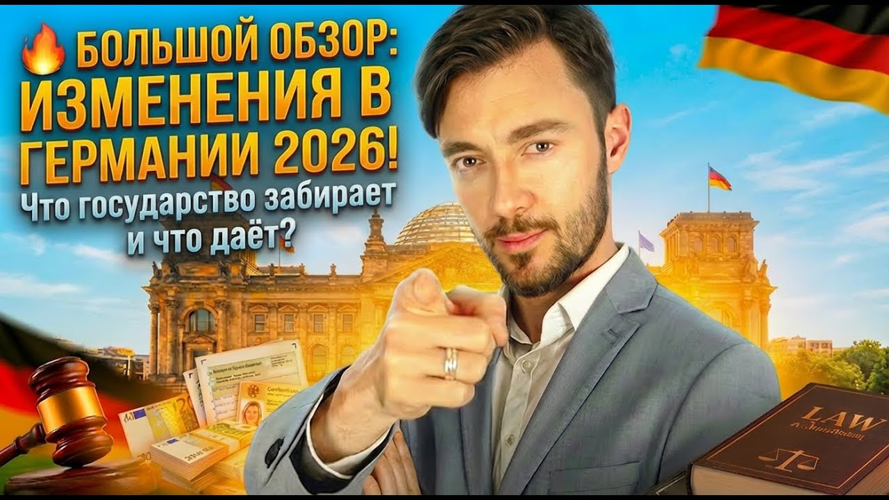 🔥БОЛЬШОЙ ОБЗОР: ИЗМЕНЕНИЯ В ГЕРМАНИИ 2026! Что государство забирает и что даёт?