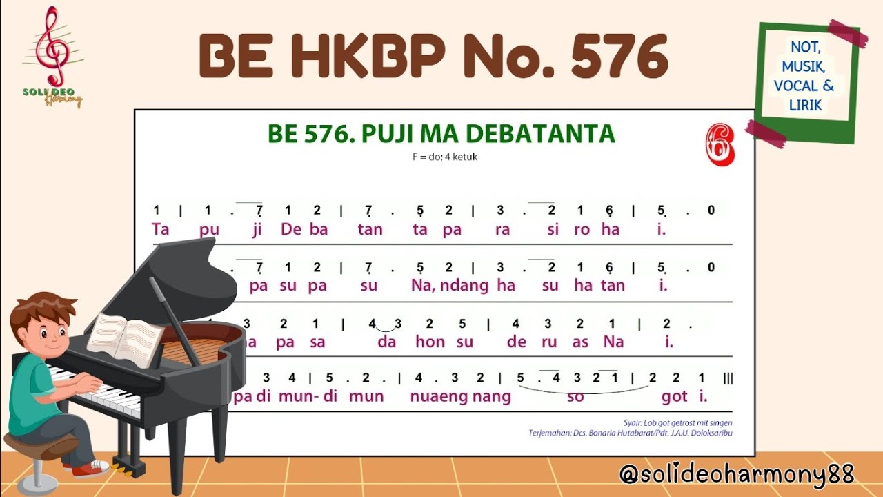 BE 576 | PUJI MA DEBATANTA | Not, Musik, Lirik & Vocal | Buku Ende HKBP Nomor 576