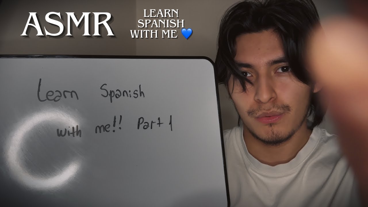 ASMR | Learn Spanish with me!! part 1 💙 (soft spoken, soft whispers) #asmrtingles #asmrtriggers