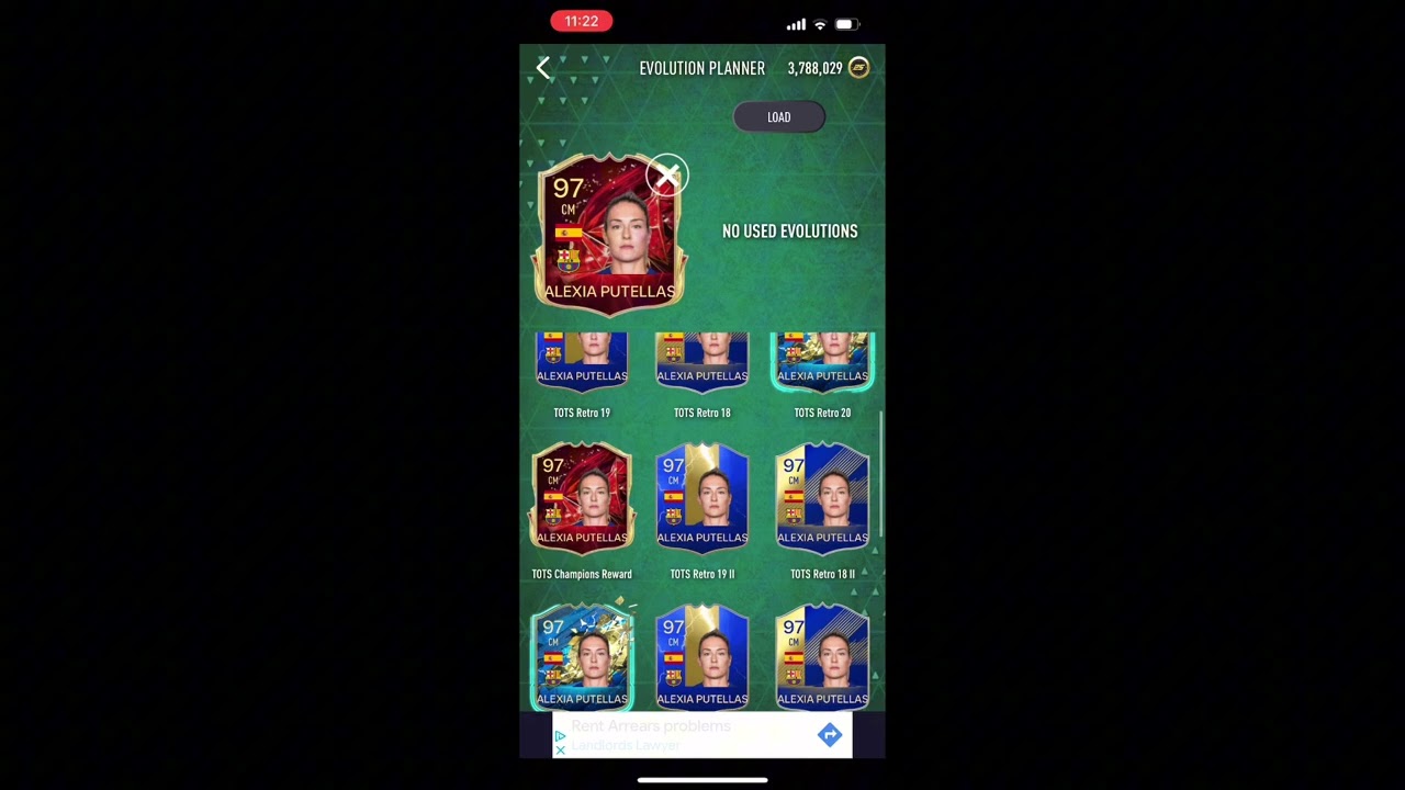 What Evolutions can you do with 97 TOTS CHAMPIONS Alexia Putellas on Smoq Games 25