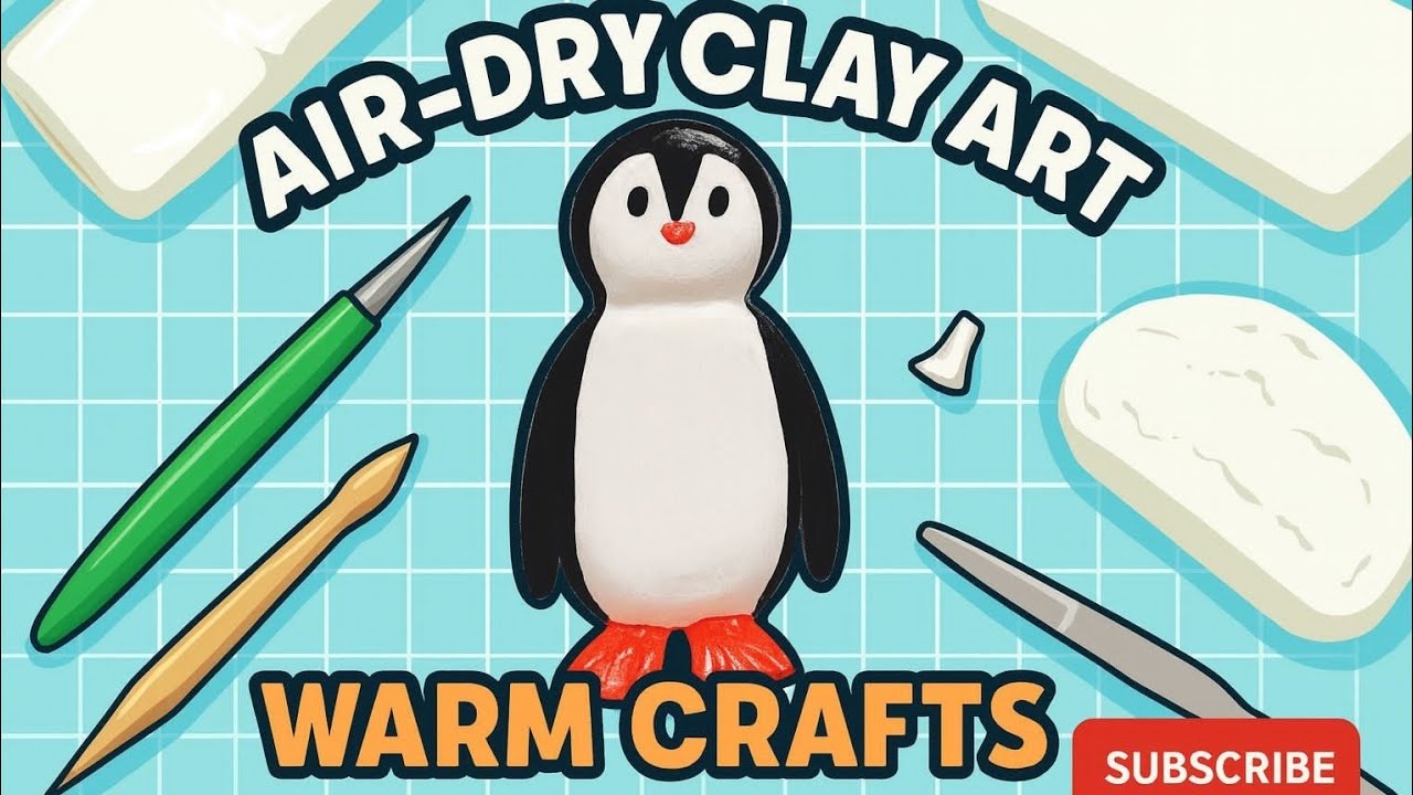 Cute Penguin Sculpture 🐧 | Air Dry Clay | Simple & Adorable Craft Project