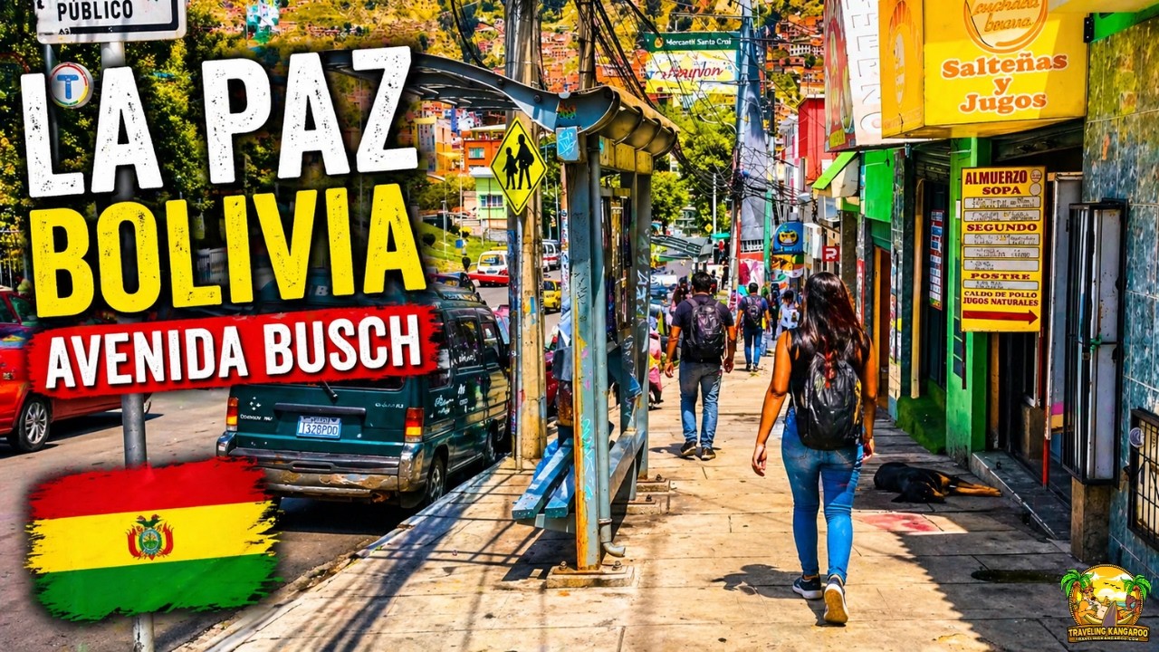 La Paz Bolivia Avenida Busch Walking Tour in 4K