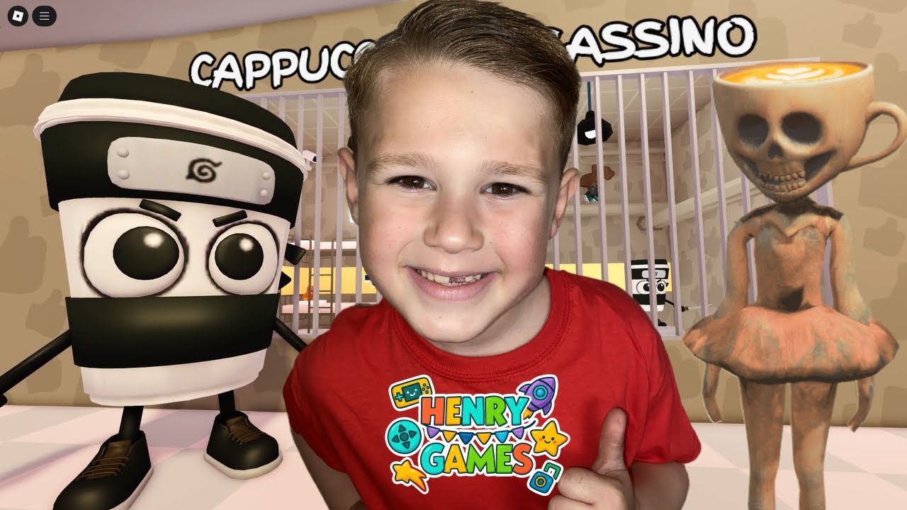 I DEFEATED the BOSS level!! | HENRY GAMES | Cappuccino Assassino Prison Run on Roblox |