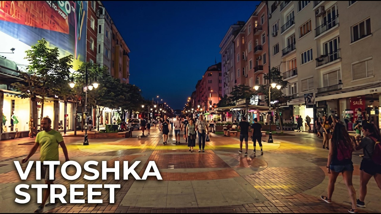 Vitoshka by Night | Street Walk | Sofia in 4K