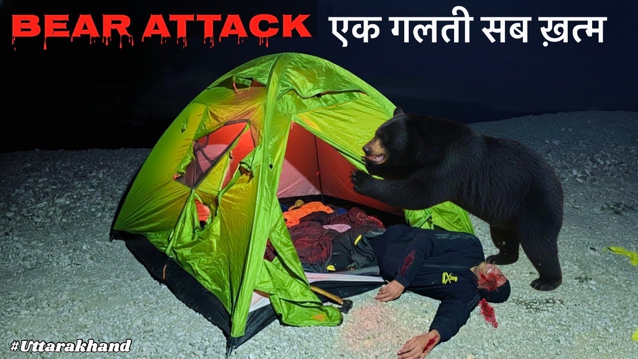 Bear 🐻 Attack⚠️ Solo Night Camping In Dangerous Forest Animal Attack Jungle Video Camping Vlog India