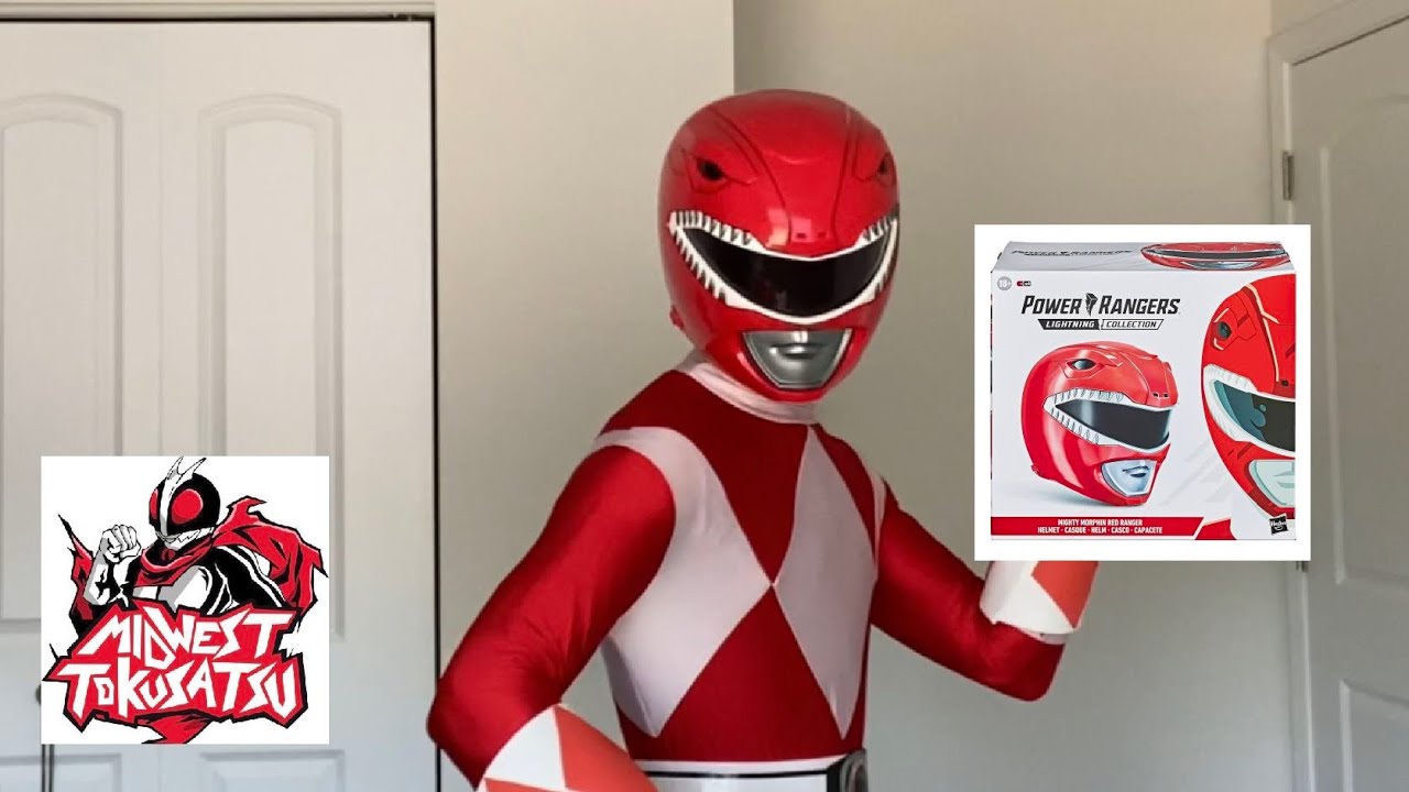 Power Ranger Lightning Collection Mighty Morphin Red Ranger Helmet Review (skit at the end)
