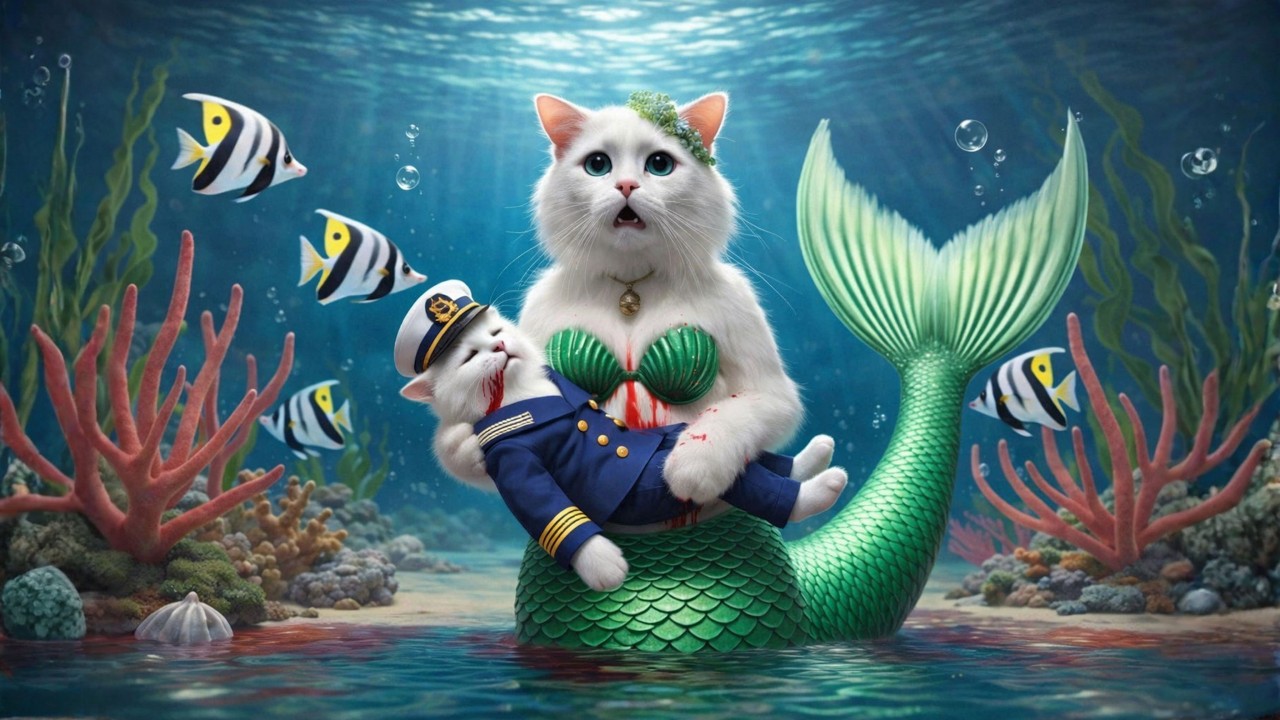 LOVE… BETRAYAL… REVENGE🧜🏻‍♀️ Mermaid Cat & The Tsunami of Rage 🌊⚡#aicat #short#story#animated
