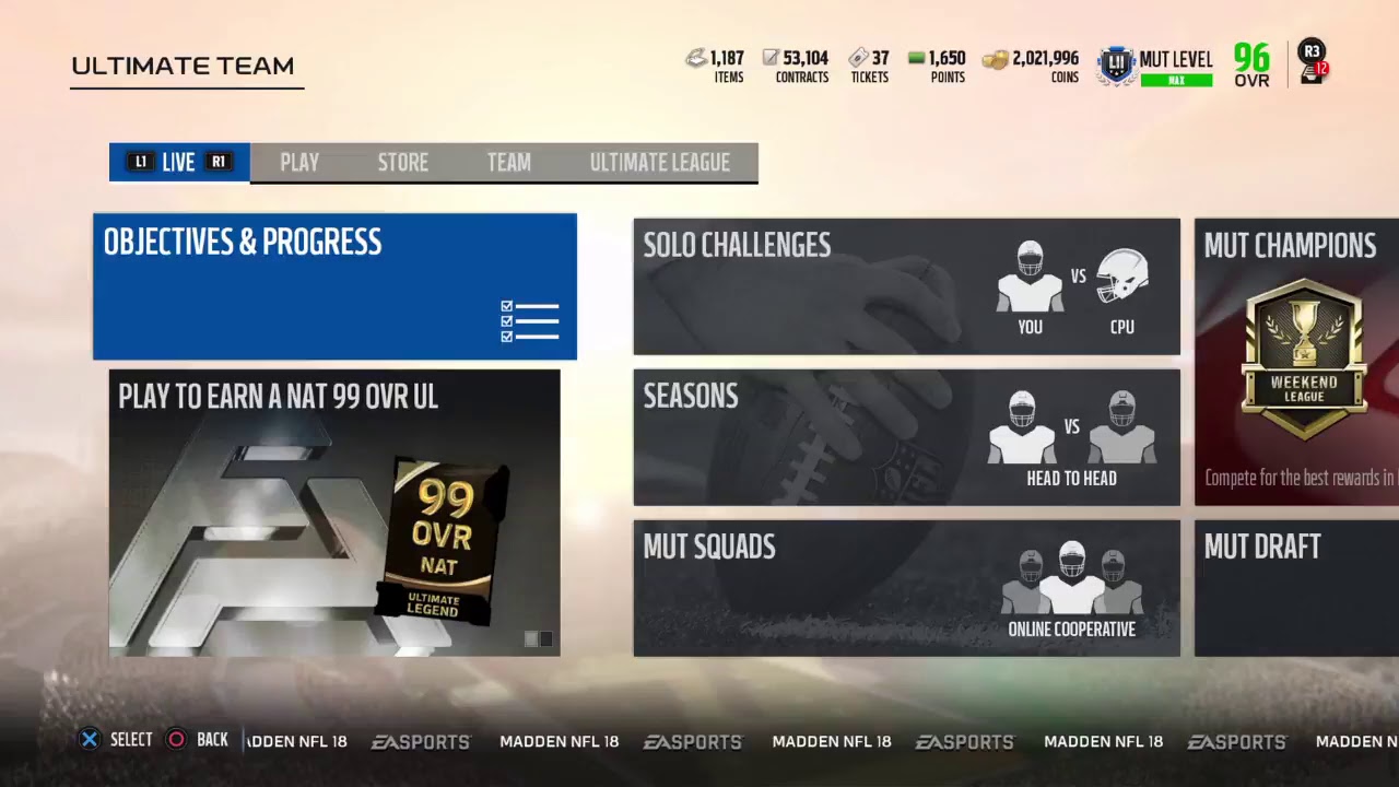 MUT 18 Weekend League