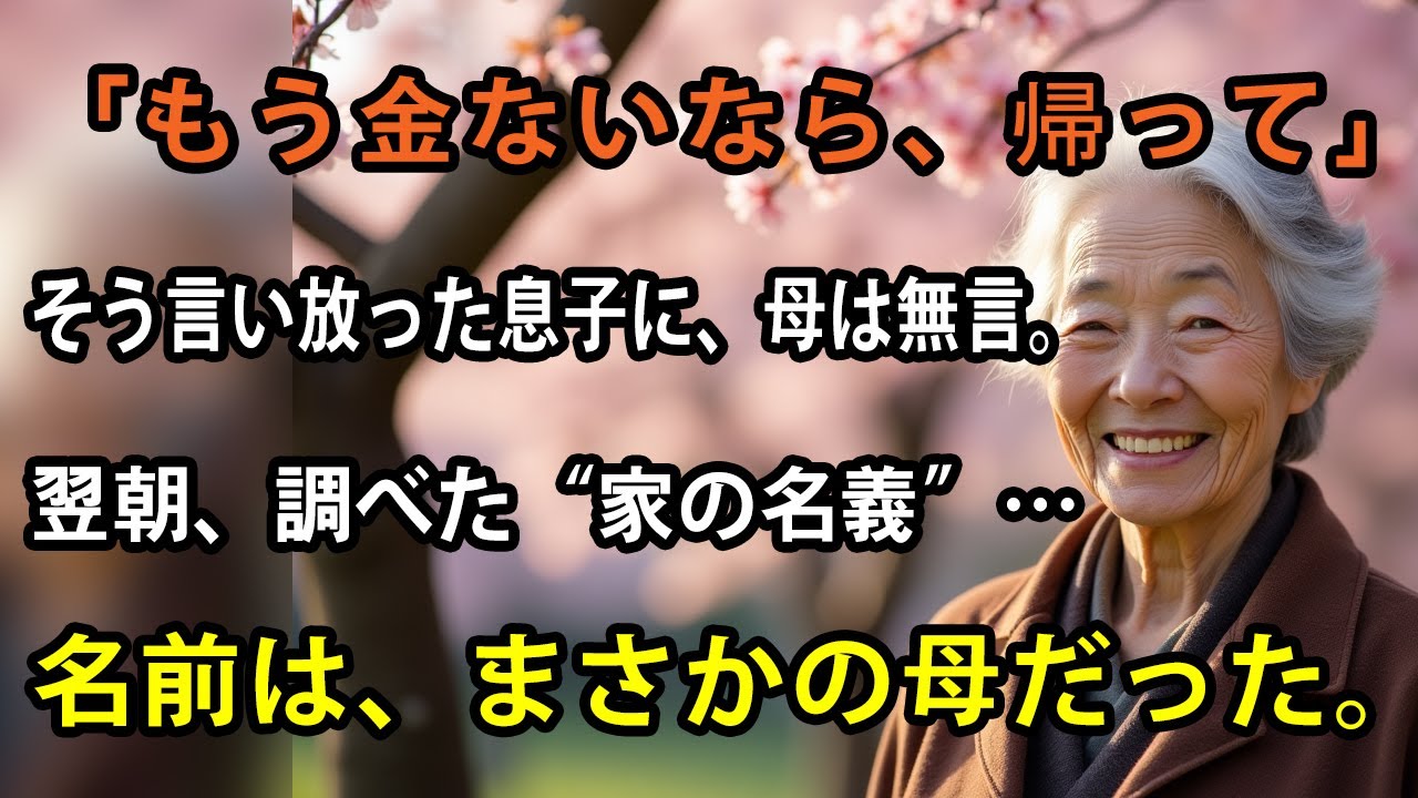 「もう金ないなら帰って」──お金が尽きた母に息子が言った一言。“家の名義”を調べた結果…